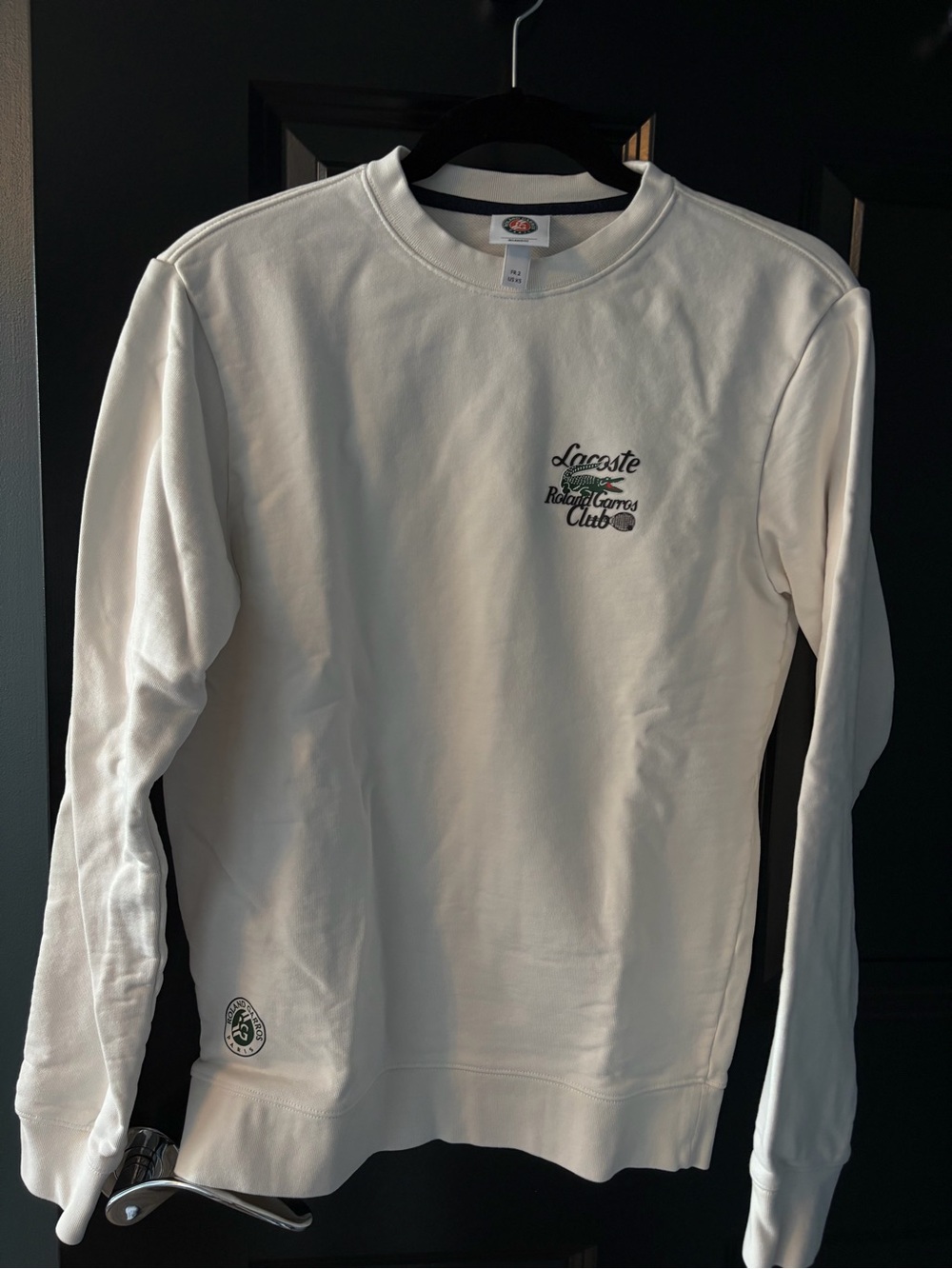 Lacoste French Open Sweatshirt Cream White Size XS